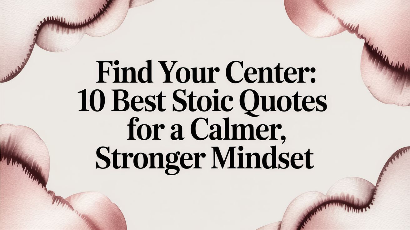 Find Your Center: 10 Best Stoic Quotes for a Calmer, Stronger Mindset