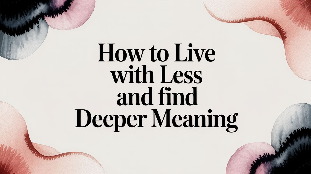How to Live With Less and Find Deeper Meaning