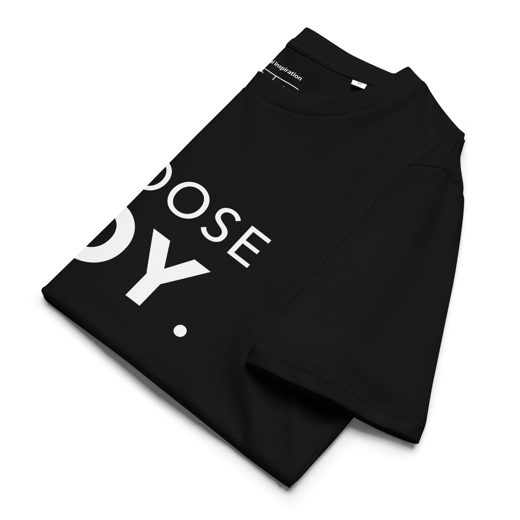Choose joy organic cotton black t-shirt folded