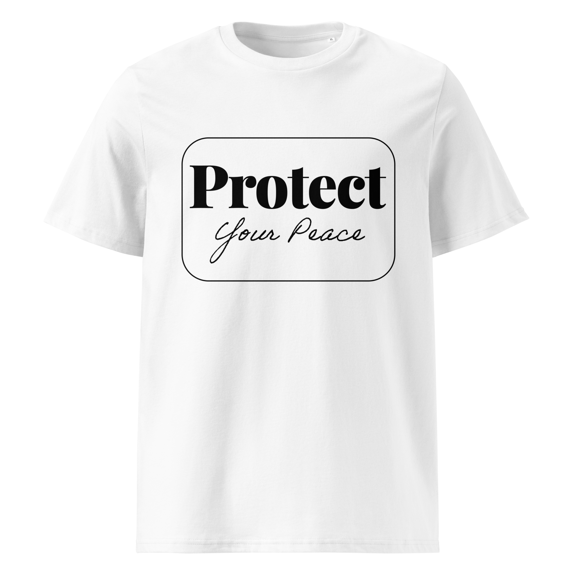 Front view of the "Protect your peace" t-shirt