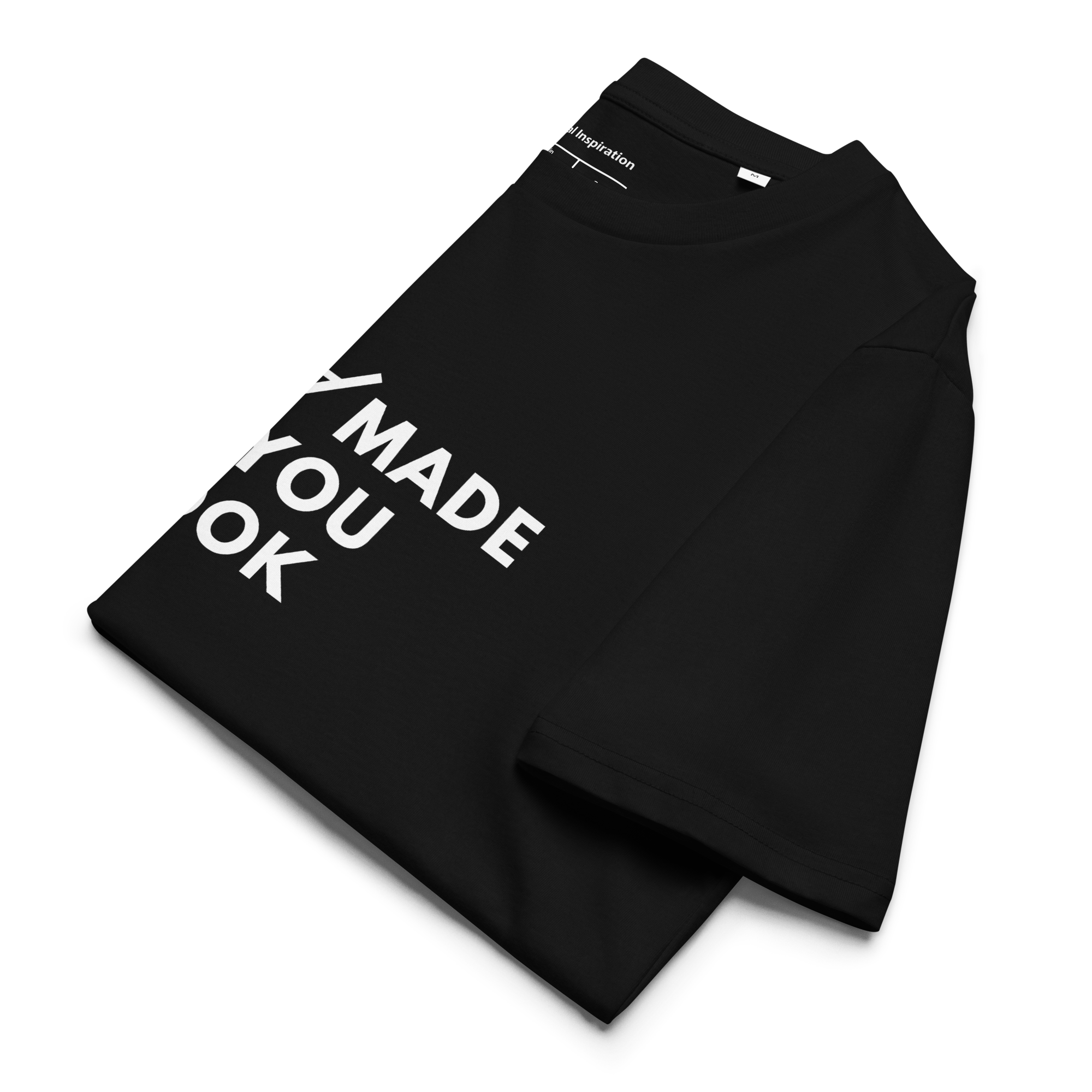 Made you look organic cotton black t-shirt folded