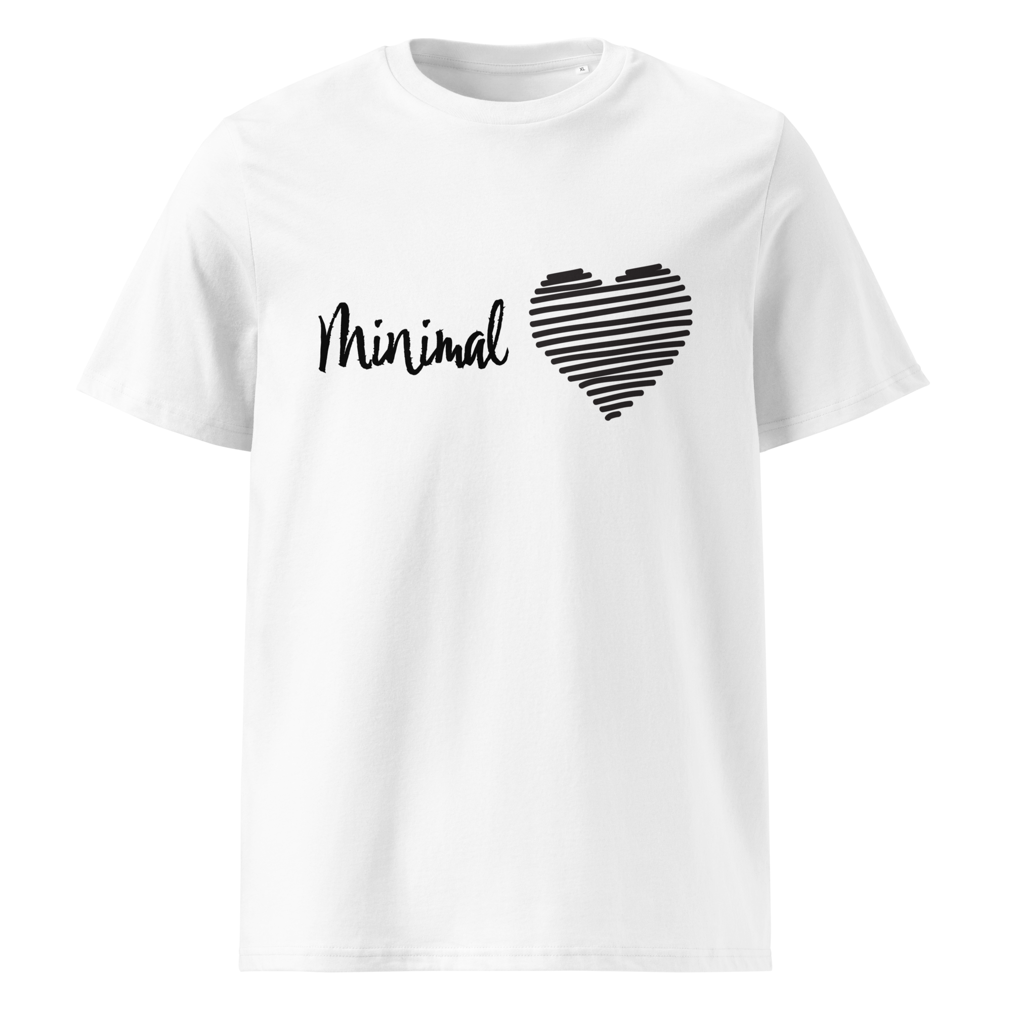 Minimal love organic cotton white t-shirt front
