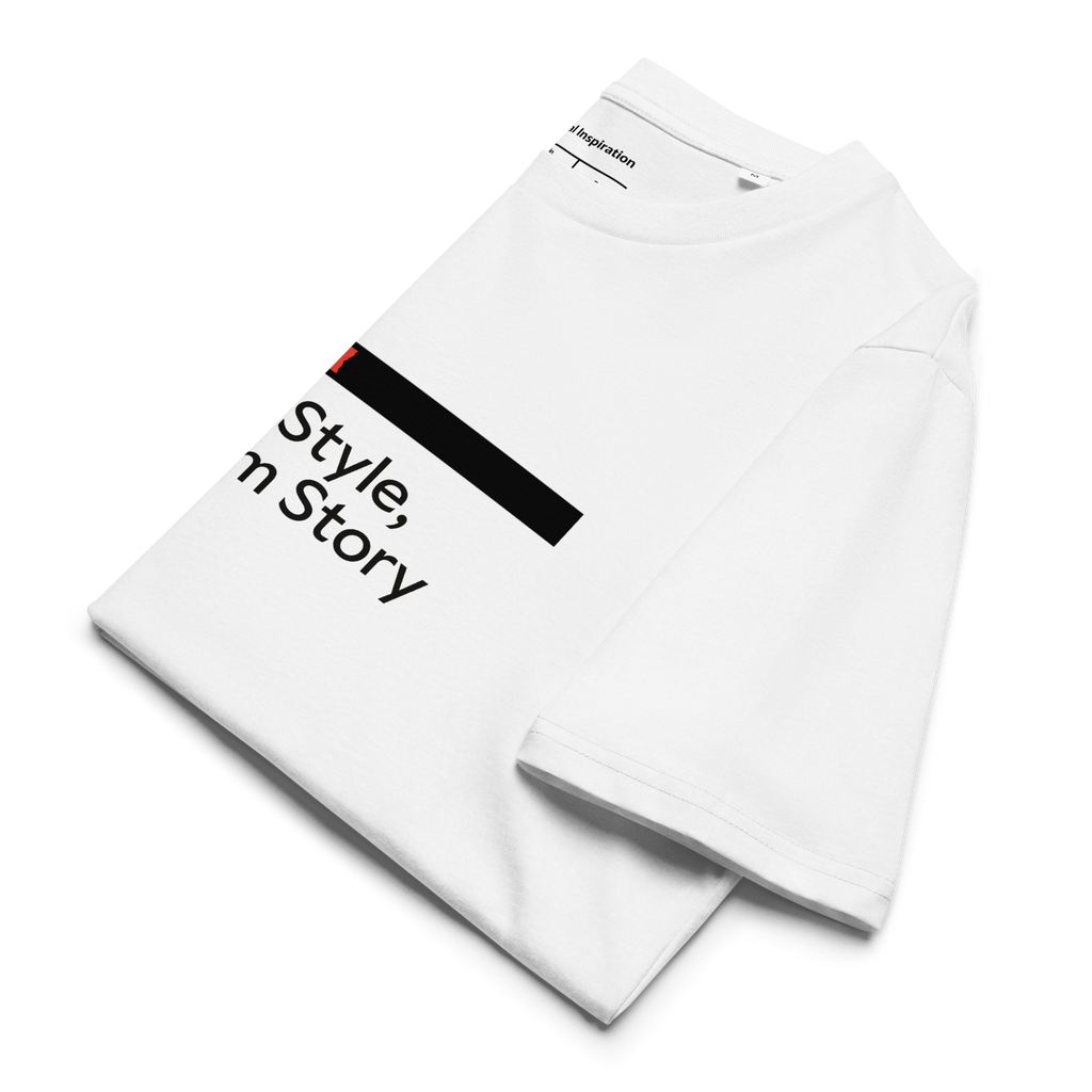 Minimal style, maximum story organic cotton white t-shirt folded