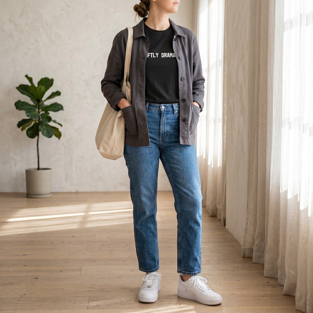 ソフトリードラマチック – ミニマリスト グラフィックTシャツ（ブラック）
