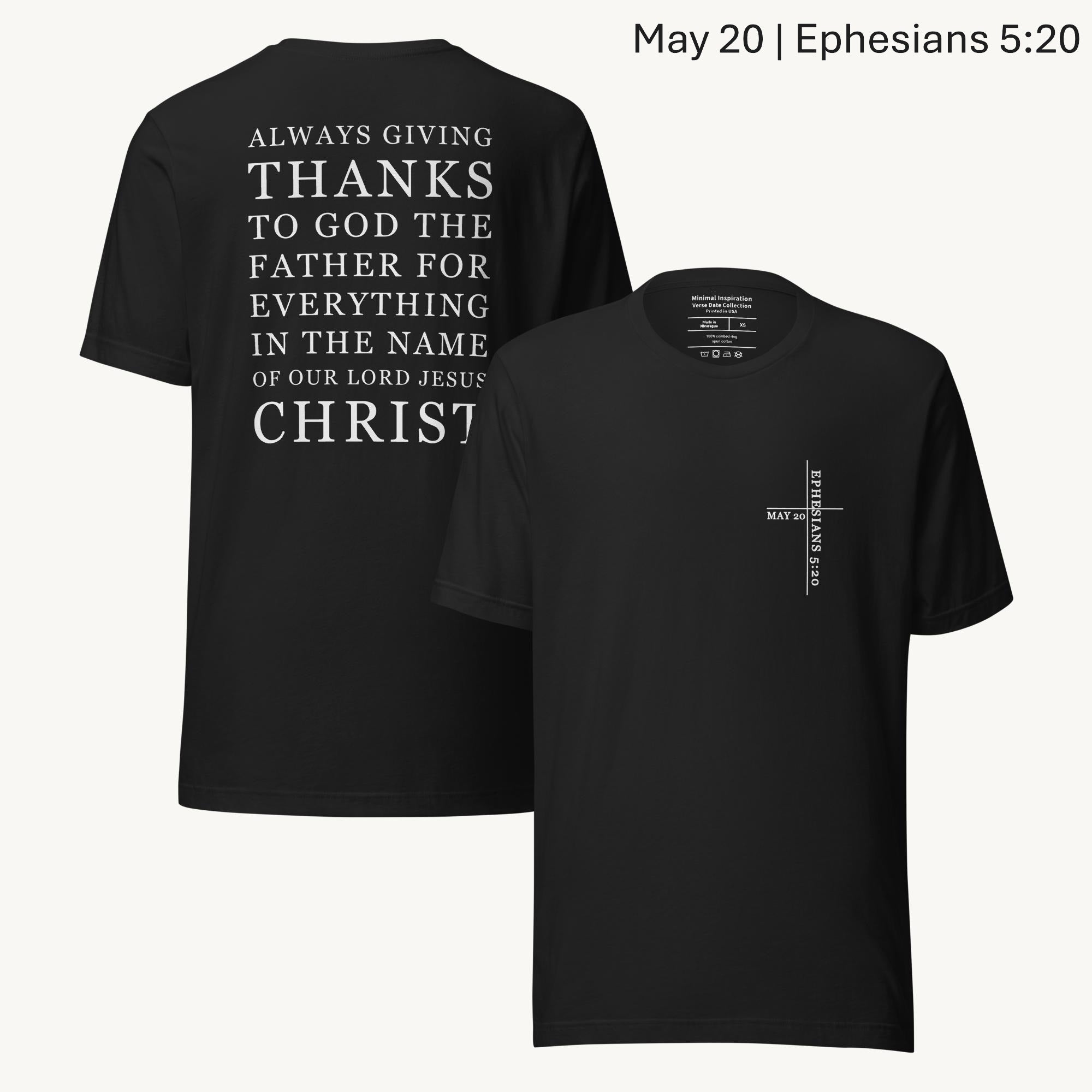 20. Mai – „Sagt allezeit Dank“ (Epheser 5,20) · Unisex T‑Shirt